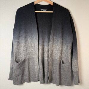 Vince‎ Ombre Cardigan Sweater Women's Small Gray Black Cashmere Wool